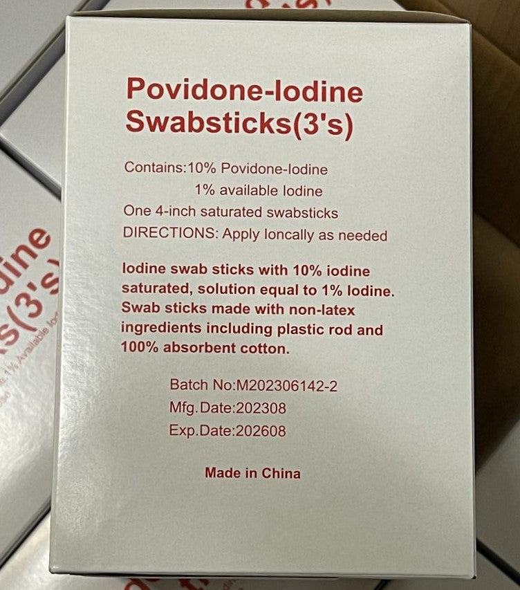 Iodine Swab Sticks (750 sticks per carton)